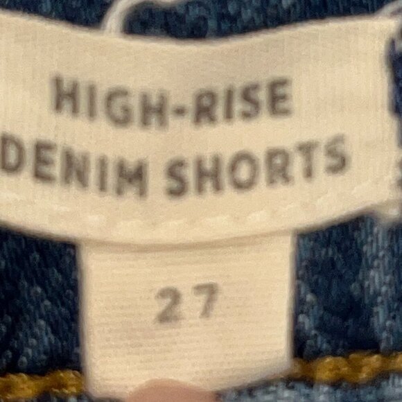 MADEWELL High Rise Denim Shorts Raw Hem No Distressing Blue Jean Shorts  EUC  27 - Picture 5 of 7